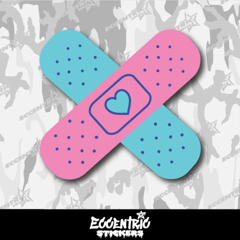 Heart Cross Band Aid Vinyl Sticker