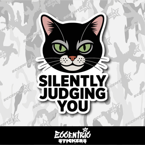 Silently Judging You Cat Vinyl Sticker