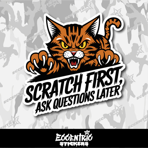 Scratch First Ask Questions Later Vinyl Sticker