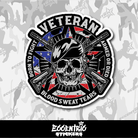 Veteran Blood Sweat Tears Vinyl Sticker