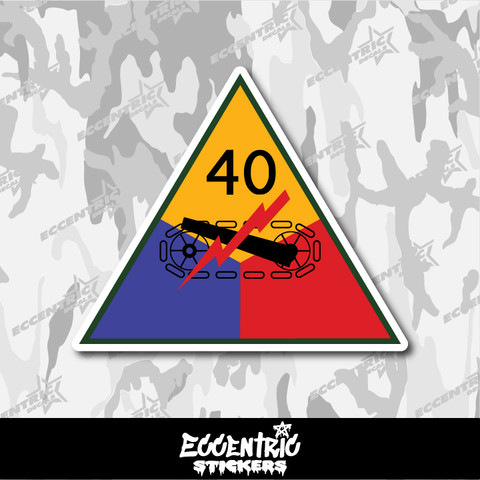 US Army 40th Armored Division Vinyl Sticker