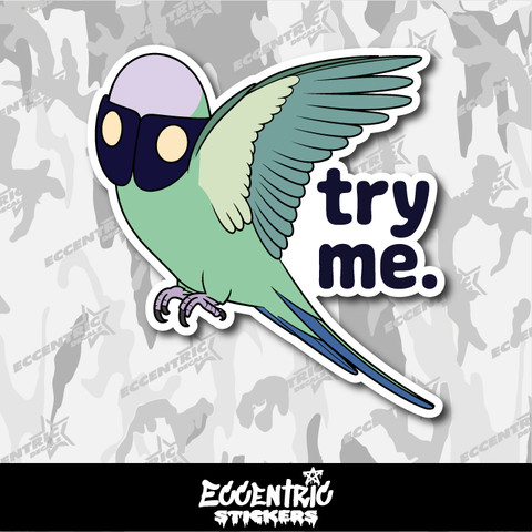Parrot Try Me Vinyl Sticker