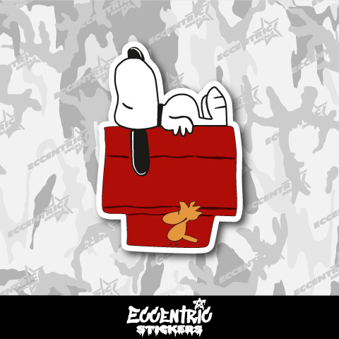 Snoopy On Doghouse Vinyl Sticker