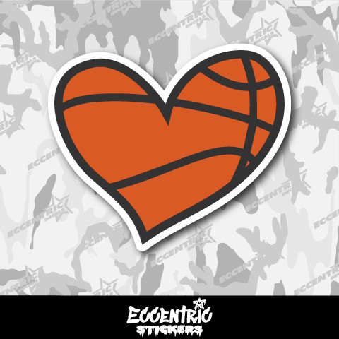 Basketball Heart Vinyl Sticker