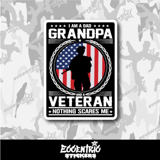 I Am A Dad Grandpa And A Veteran Vinyl Sticker
