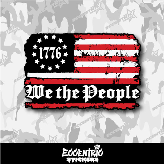 We The People 1776 American Flag Vinyl Sticker
