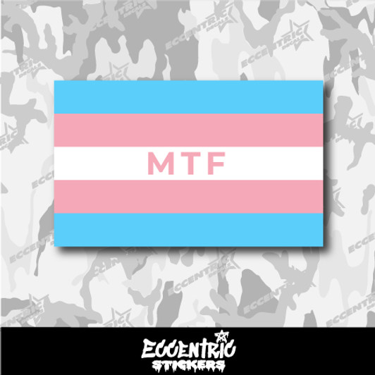 MTF Transgender Pride Flag Vinyl Sticker