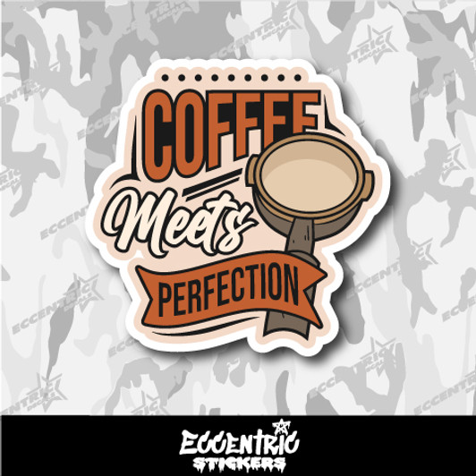 Coffee Meets Perfection Vinyl Sticker