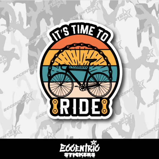 It's Time to Ride Bike Vinyl Sticker