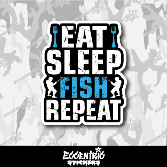 Eat Sleep Fish Repeat V2 Vinyl Sticker