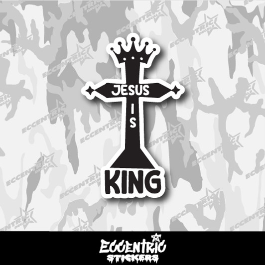 Jesus is King Cross Vinyl Sticker