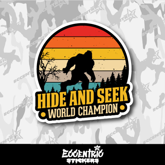 Sasquatch Hide and Seek World Champion Bigfoot Vinyl Sticker