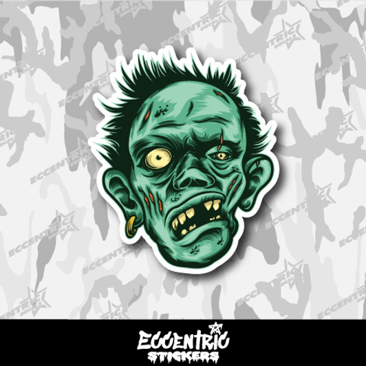 Zombie Head Vinyl Sticker