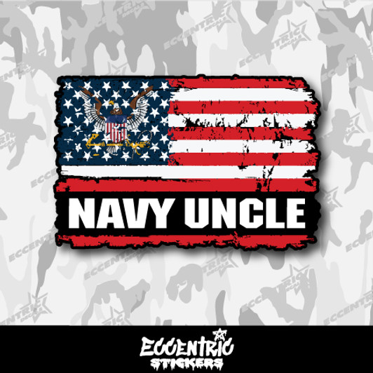 Navy Uncle Weathered Flag Vinyl Sticker