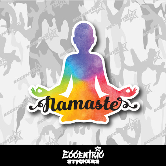 Watercolor Yoga Meditation Namaste Vinyl Sticker