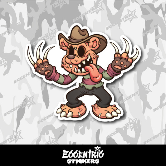 Freddy Teddy Bear With Claws Vinyl Sticker