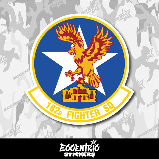 Air National Guard 182nd Fighter Squadron (182 FS) Vinyl Sticker