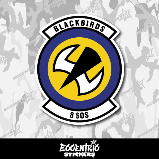 US Air Force 8th Special Operations Squadron (8 SOS) Blackbirds Vinyl Sticker