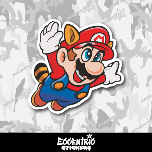 Raccoon Mario Vinyl Sticker