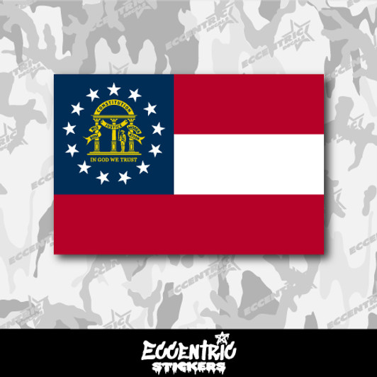 Georgia State Flag Vinyl Sticker