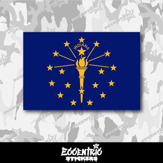 Indiana State Flag Vinyl Sticker