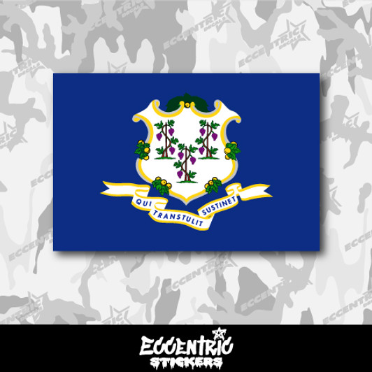 Connecticut State Flag Vinyl Sticker