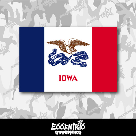 Iowa State Flag Vinyl Sticker