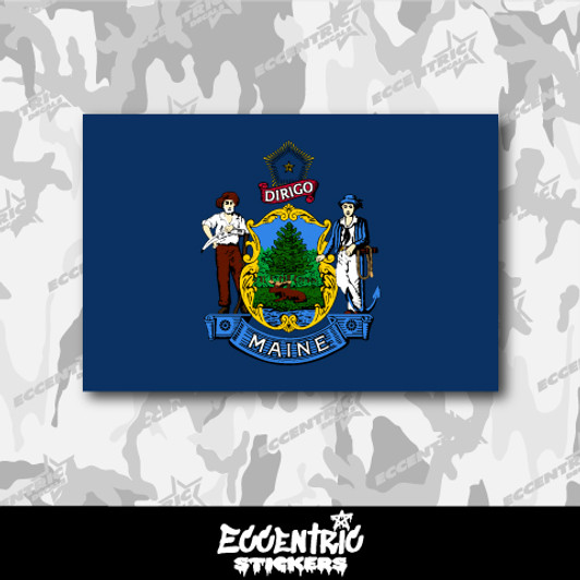 Maine State Flag Vinyl Sticker