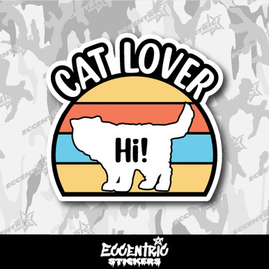 Hi Cat Sticker Cat Lover, Hi! Vinyl Sticker - Eccentric Stickers
