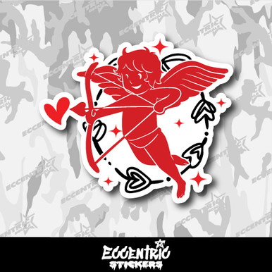 Cupid Valentine's Day Vinyl Sticker - Eccentric Stickers