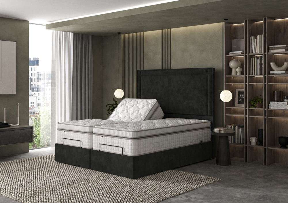 Tech Latex Motion Plushtop Adjustable Divan Set Bensons for Beds