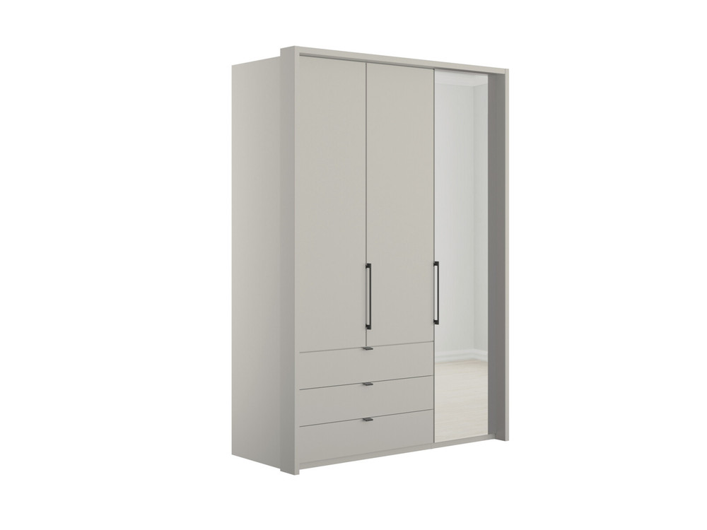 Emden 3 Door 3 Drawers On Left Hinged Mirrored Wardrobe Bensons for Beds