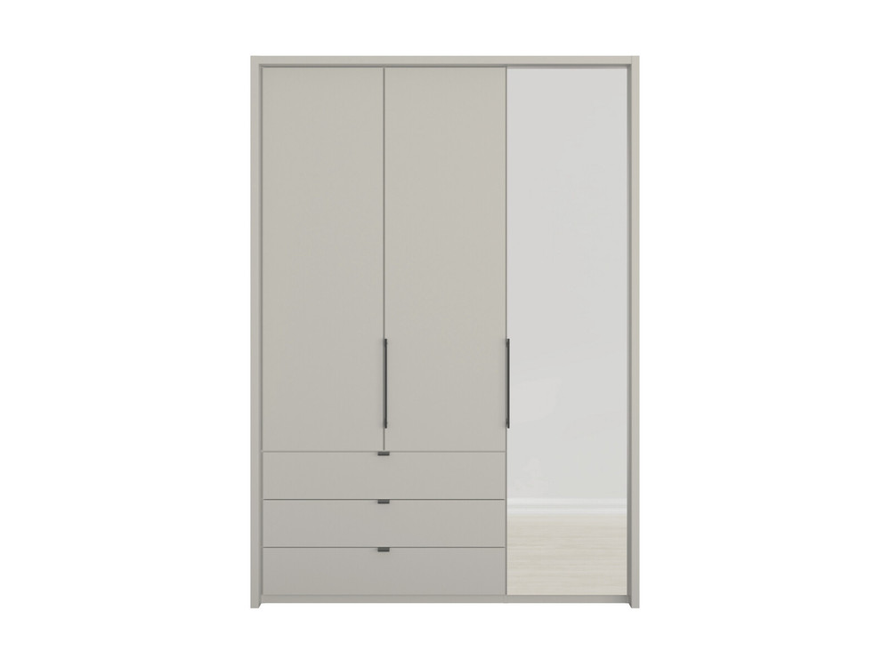 Emden 3 Door 3 Drawers On Left Hinged Mirrored Wardrobe Bensons for Beds