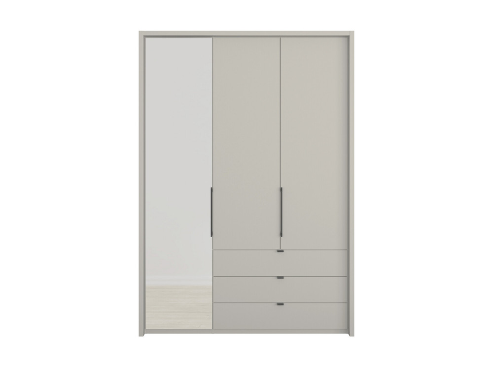 Emden 3 Door 3 Drawers On Right Hinged Mirrored Wardrobe Bensons for Beds