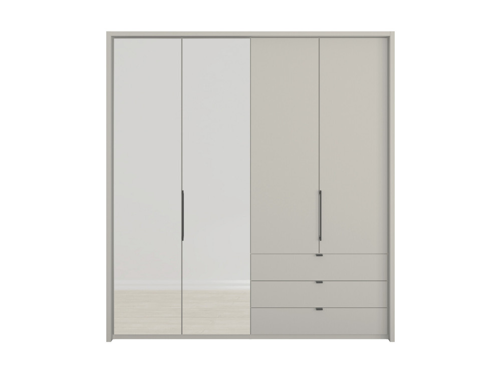 Emden 4 Door 3 Drawers On Right Hinged Mirrored Wardrobe Bensons for Beds