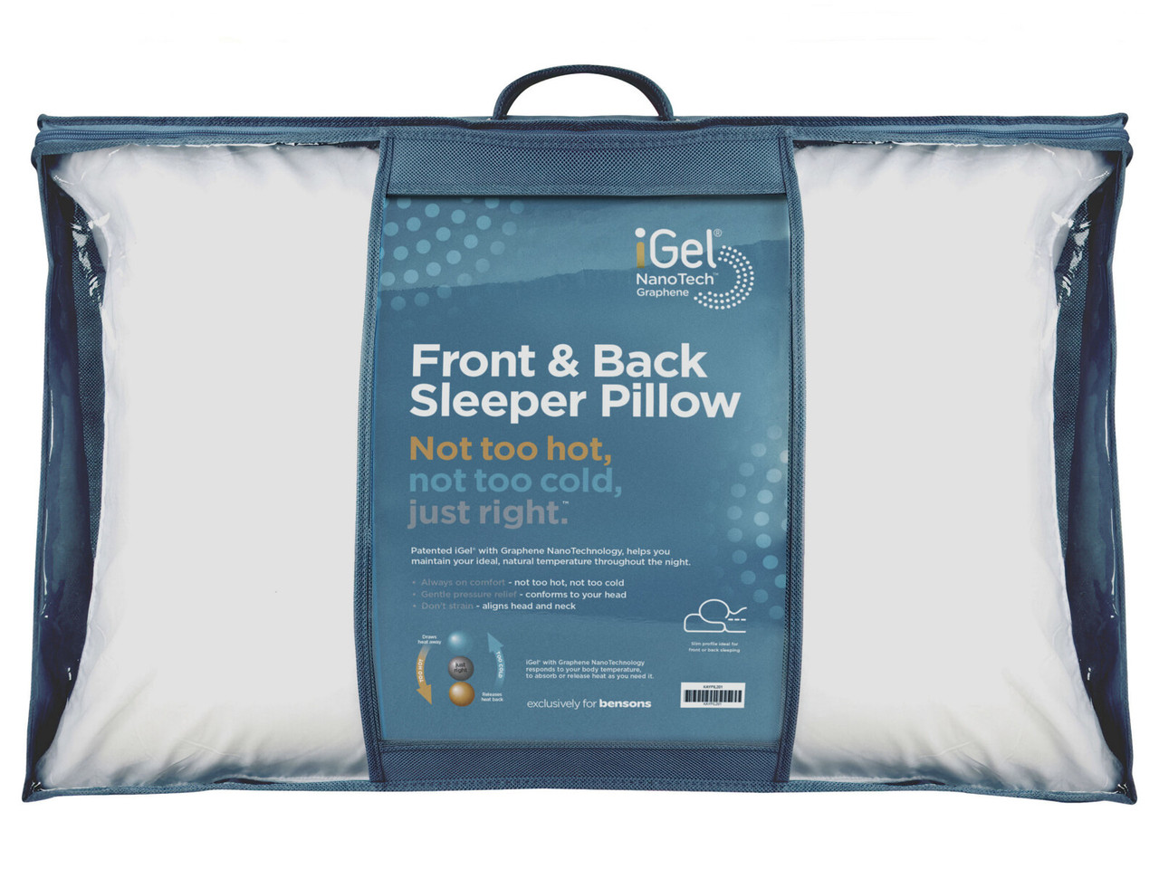 iGel Front/Back Sleeper Medium Pillow Bensons for Beds