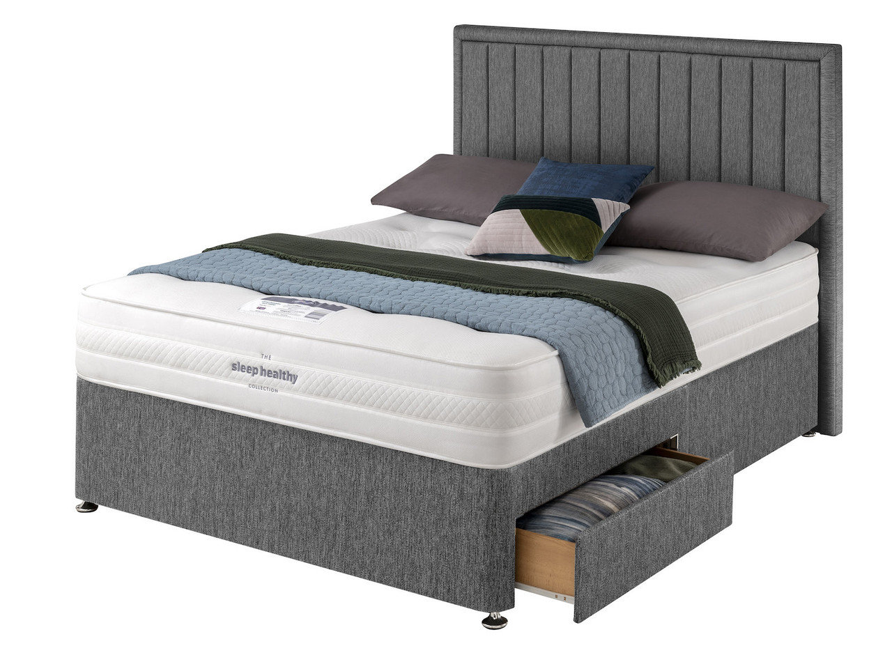 Silentnight Sleep Healthy Eco 1400 Divan Bed Set On Legs King Sandpiper