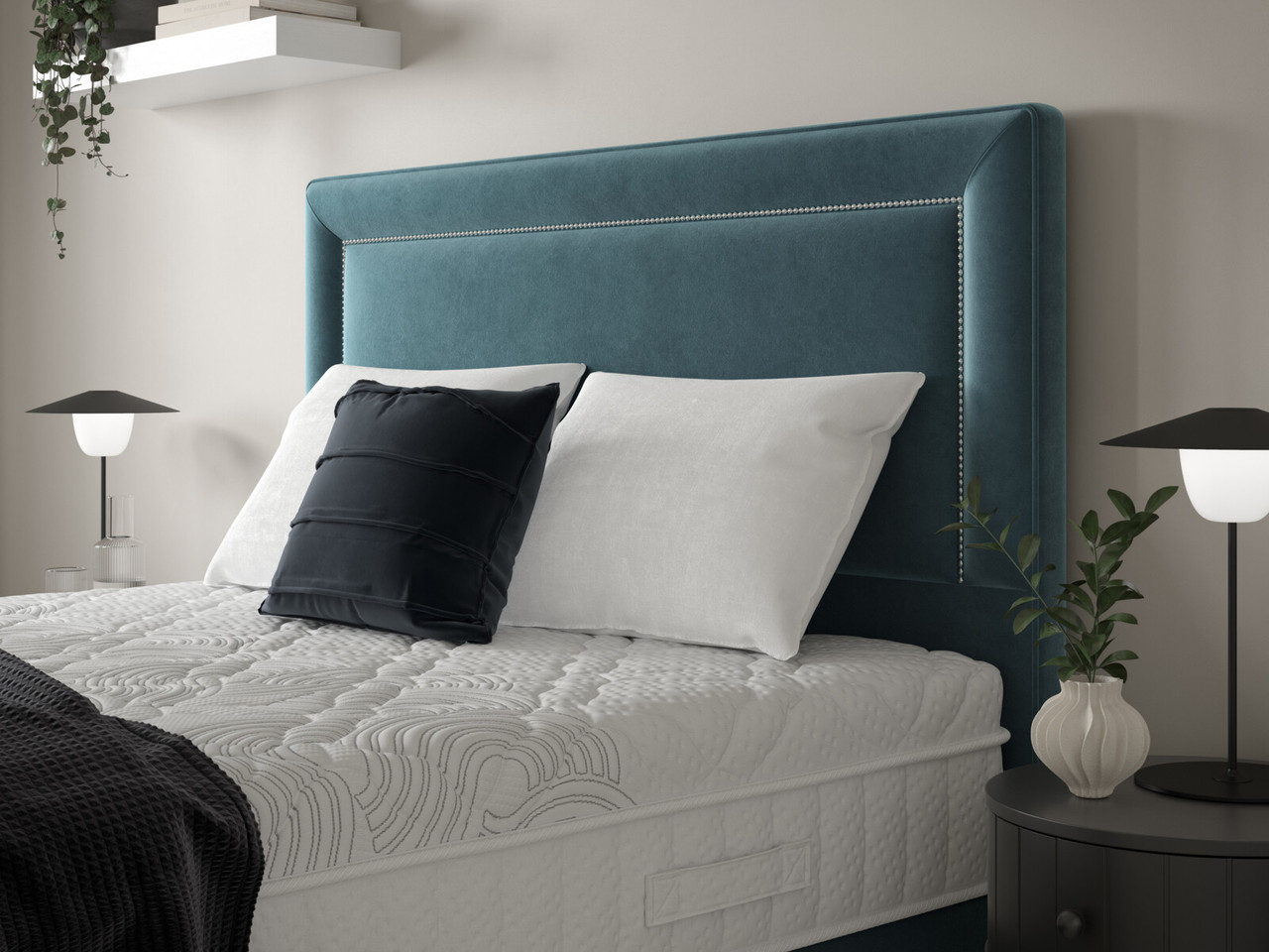 Staples And Co Mayfair Hotel Height Headboard Super King Bespoke Teal