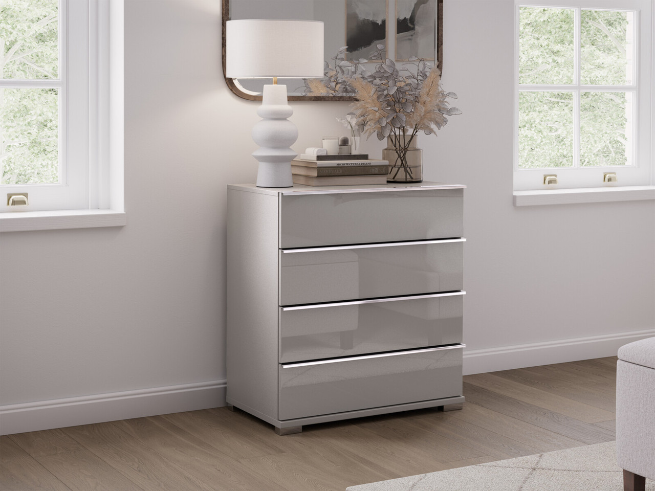 Sicily 4 Drawer Chest Of Drawers 4 Drawers White