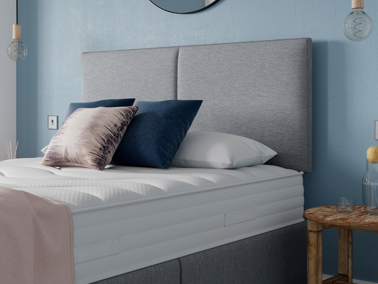 Slumberland Fifi Strutted Headboard Single Pastel Grey