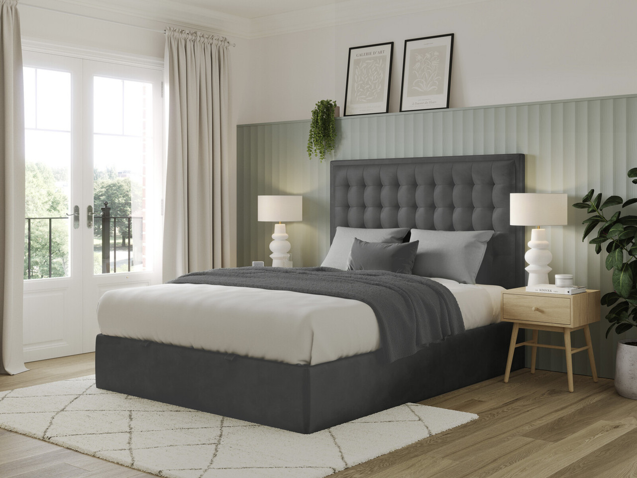 Mayver Ottoman Bed Frame King Anthracite Grey