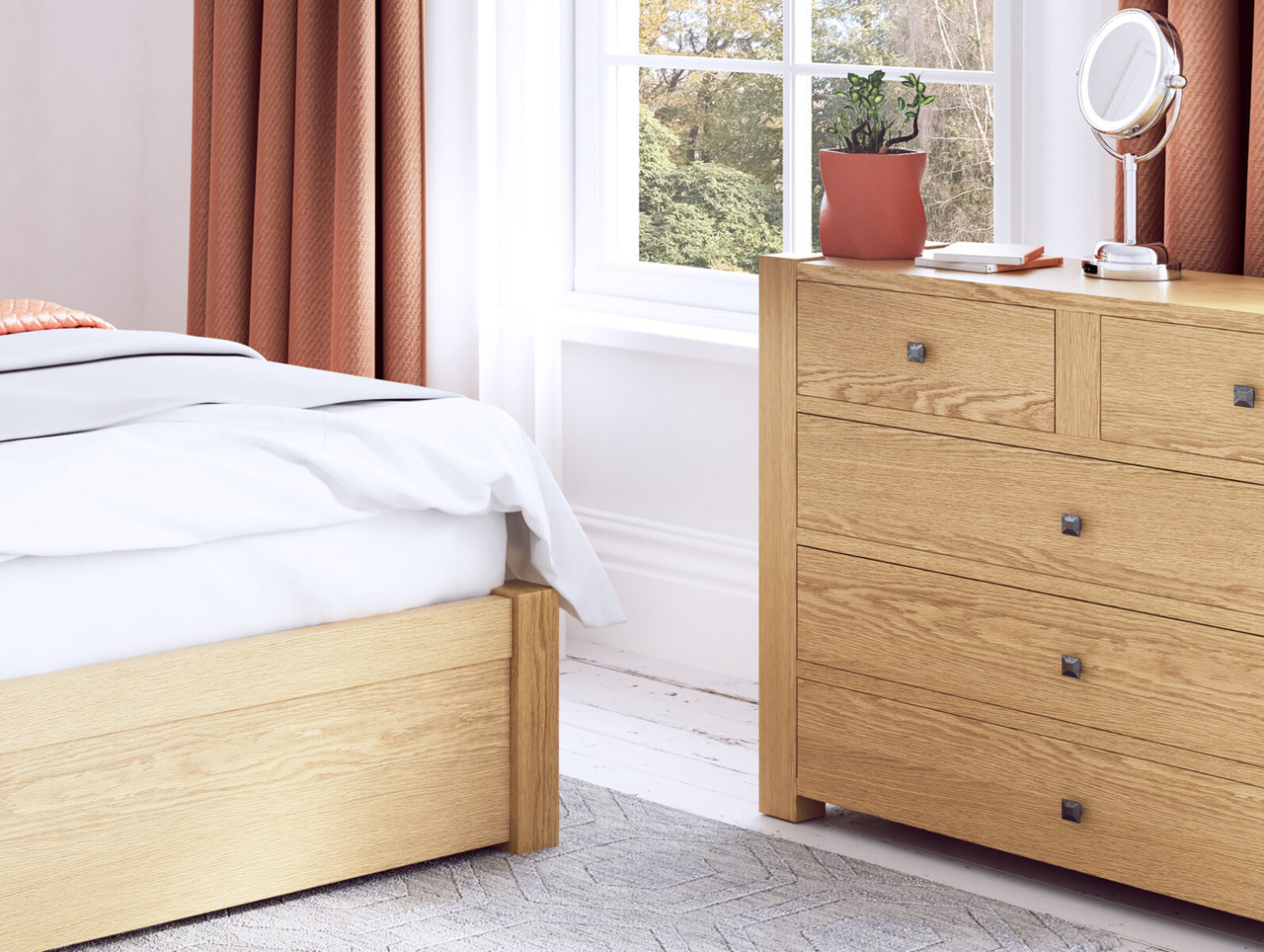 Edgemont 3 2 Drawer Chest Of Drawers 5 Drawers Natural Oak