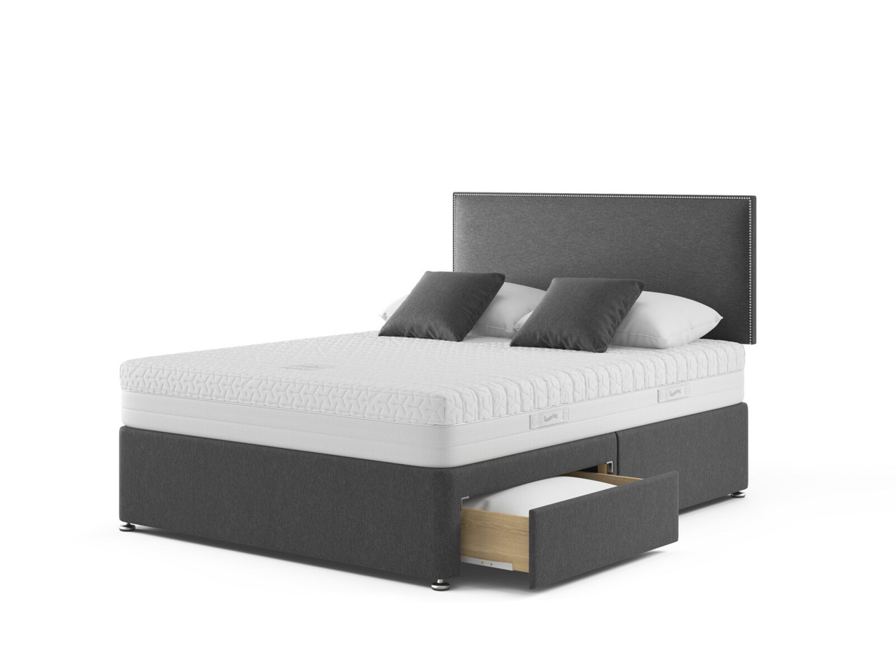 Slumberland Clima Control Latex Backcare Divan Bed Set King Steel