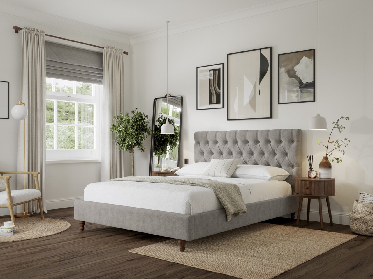 Sandra Bed Frame Super King Grey