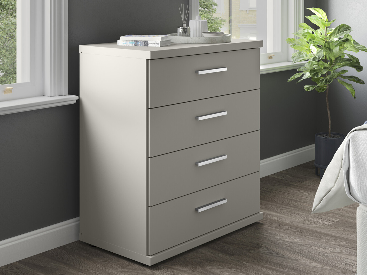 Alster 4 Drawer Chest Of Drawers 4 Drawers Pebble Grey