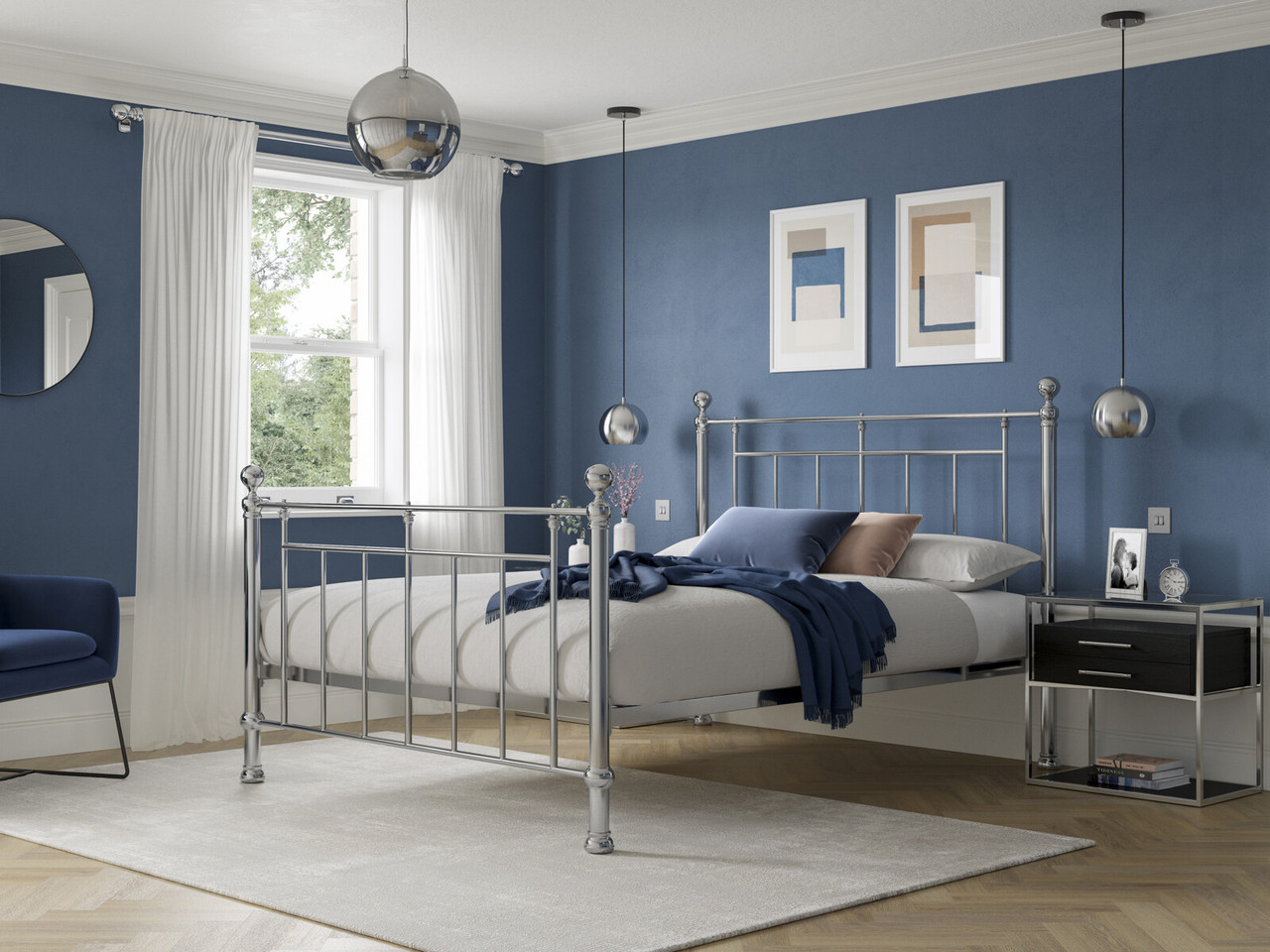 Harvard Metal Bed Frame King Matt Black