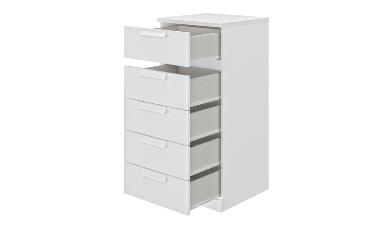 Bergen 5 Drawer Narrow Chest Of Drawers 5 Drawers Grey