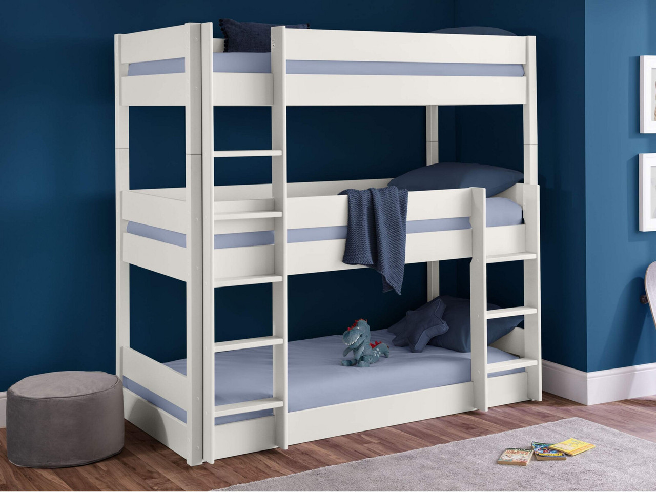 Trio Bunk Bed Single White