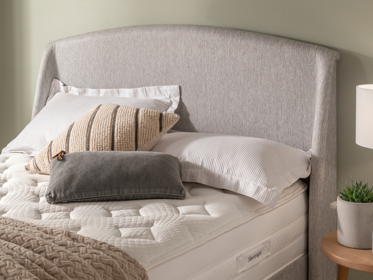 Silentnight Dune Floor Standing Headboard King Dolphin Grey