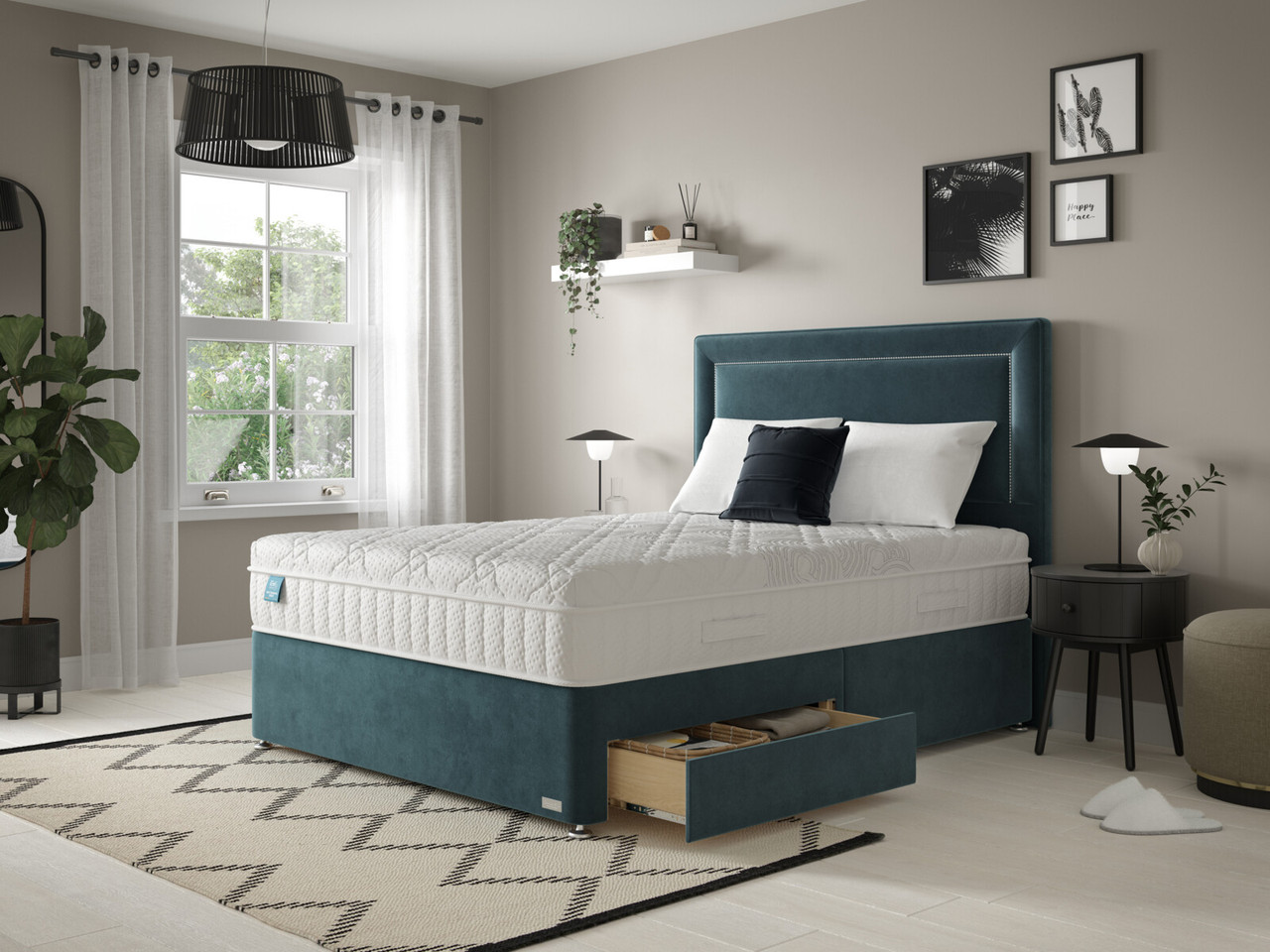 Igel Advance 1600i Divan Bed Set On Castors King French Grey